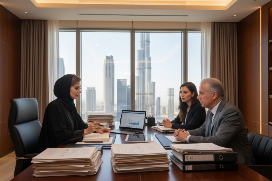 Jouslin - Inline Image Criminal Lawyer meeting with clients