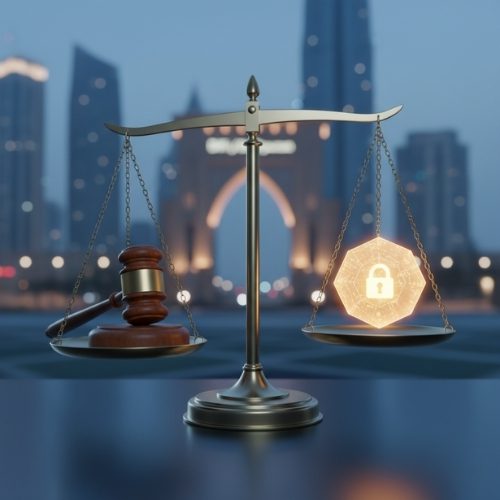 Visual metaphor for the DFSA's 2026 reforms balancing traditional regulation with digital asset innovation in DIFC.