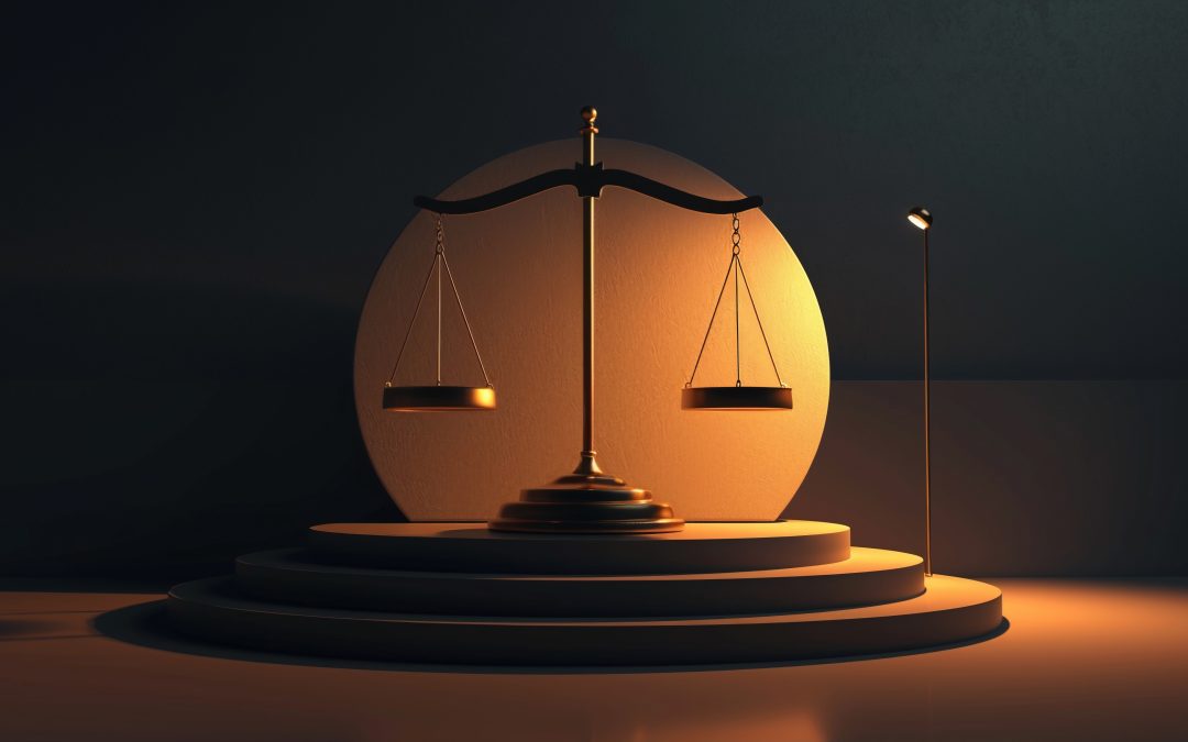 3D justice scales view